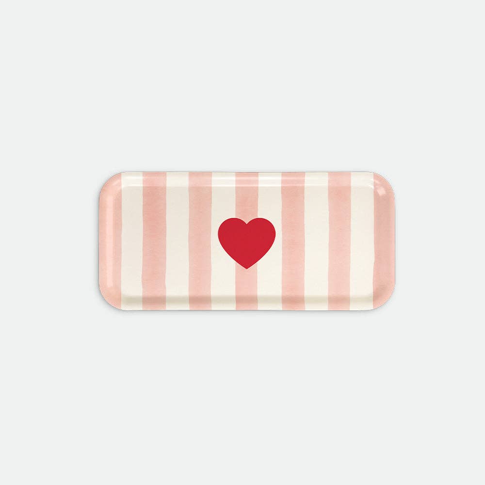 Plateau en bois de bouleau - Pink stripes