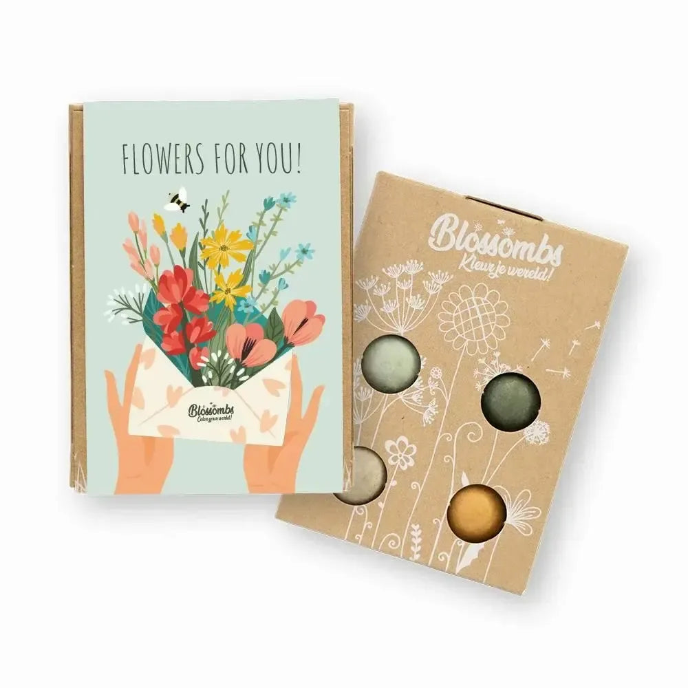 Coffret mini 4 bombes de fleurs colorées Flowers for you - Blossombs