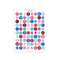 Feuille d'autocollants A5 lettres rondes