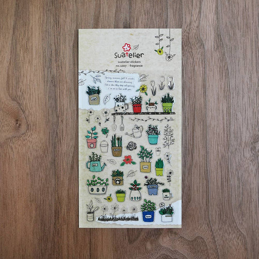 Planche stickers "plantes en pot"