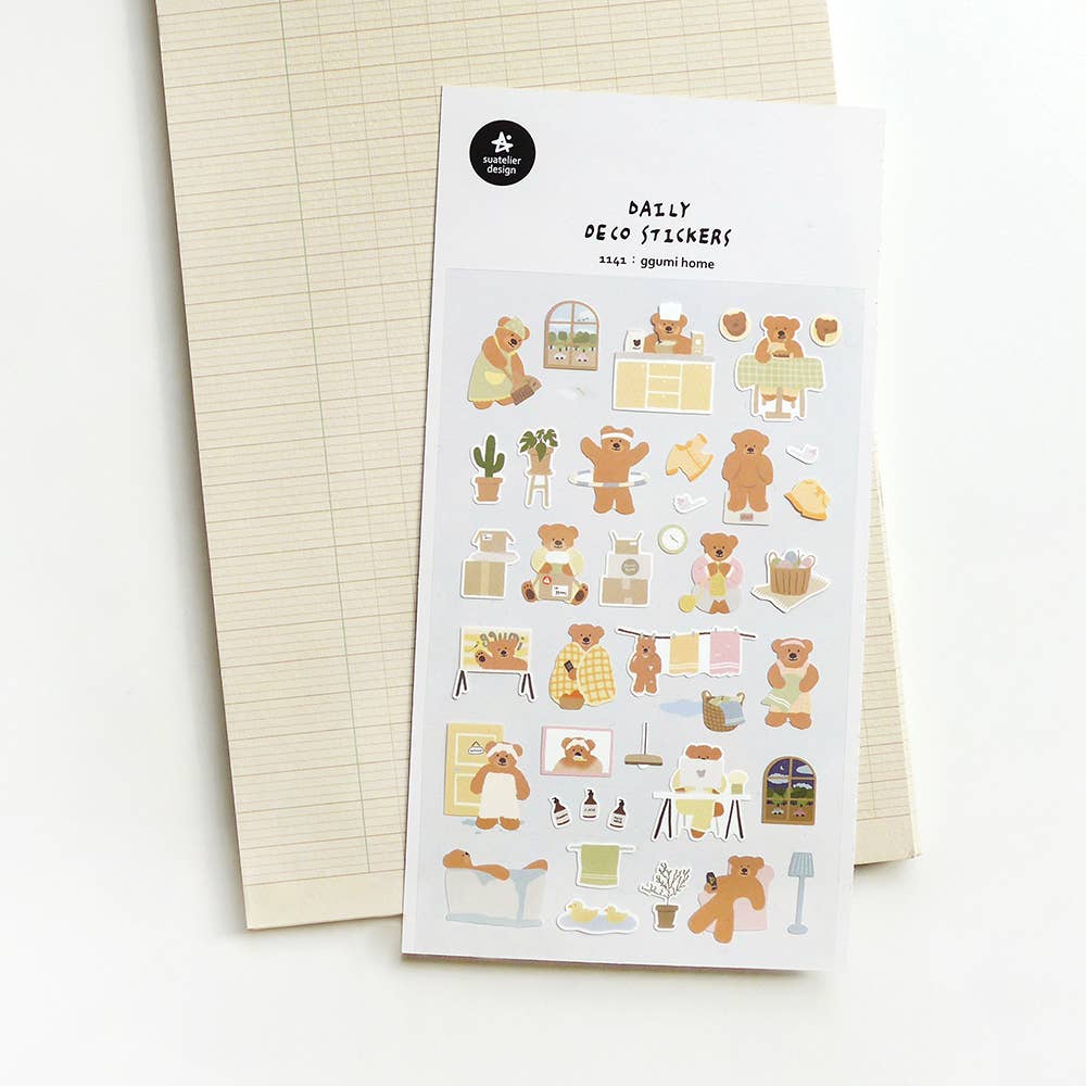 Planche de stickers - Ours au quotidien