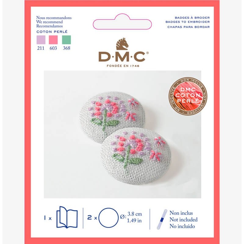 Kit broderie - badges fleuris