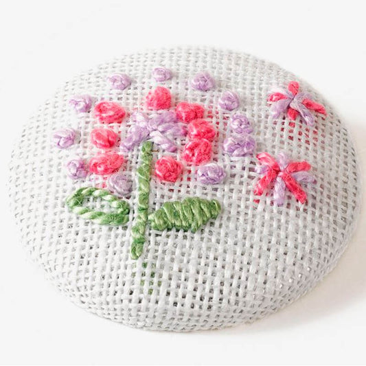 Kit de broderie badges fleuris