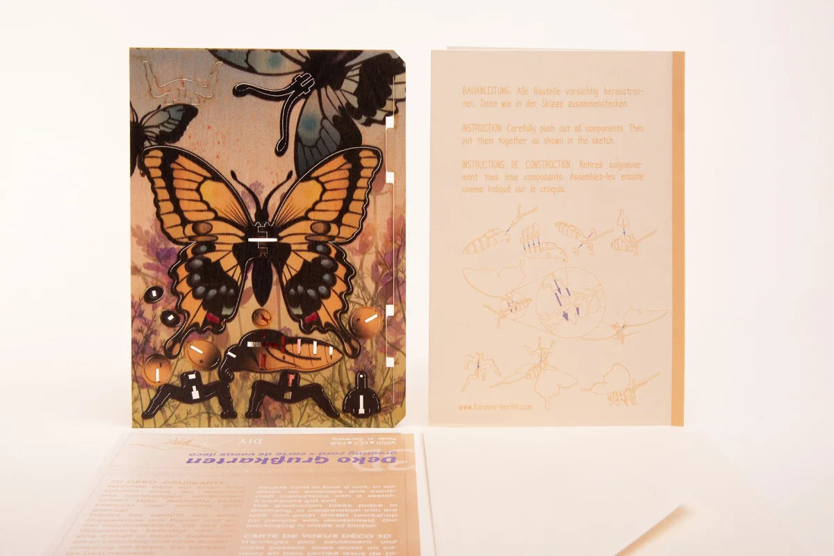 Carte postale papillon 3D à monter