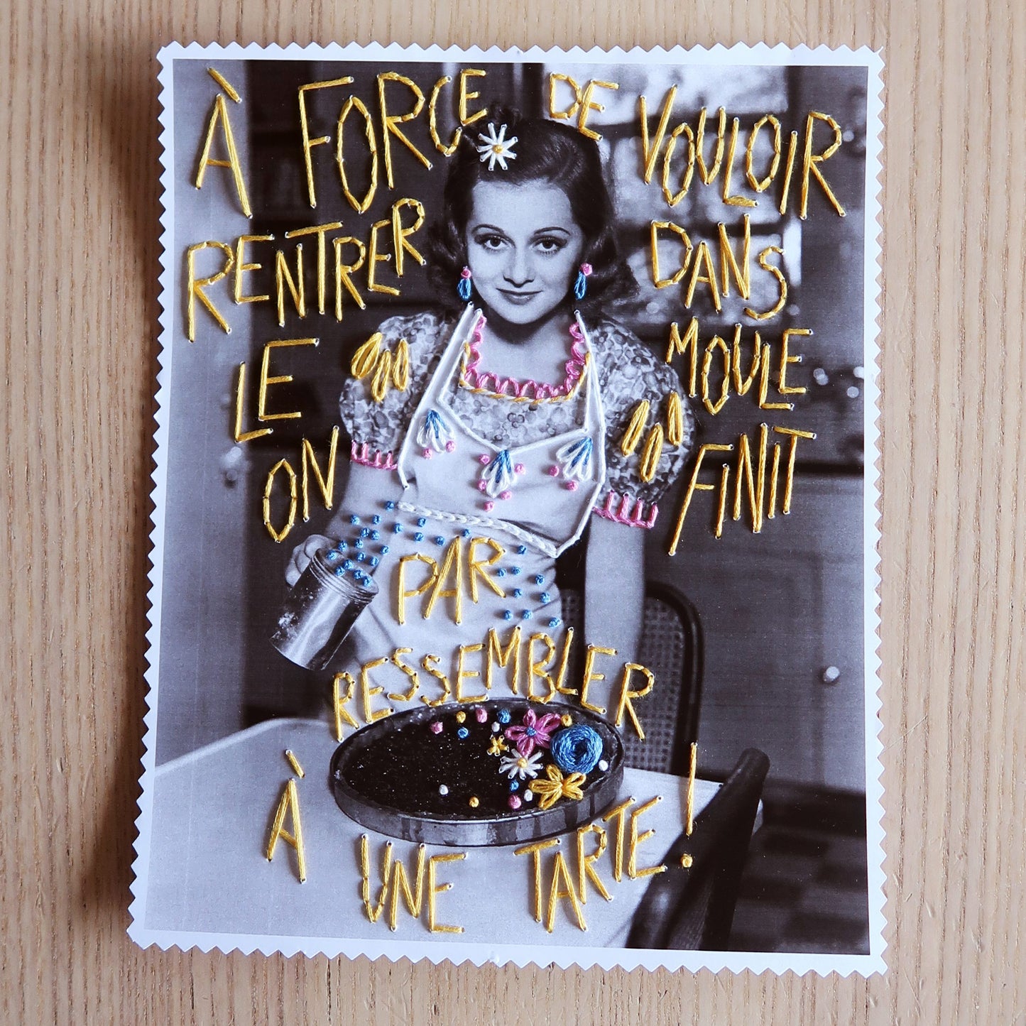 Kit de broderie projet guidé "T'as l'air d'une tarte !"